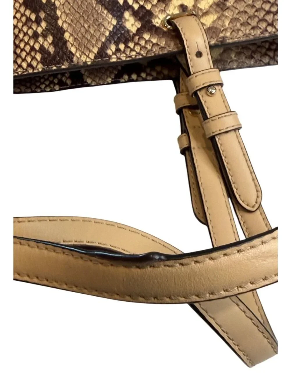 Michael Kors Bedford Pockets Tote Bag Snake Skin Python Design